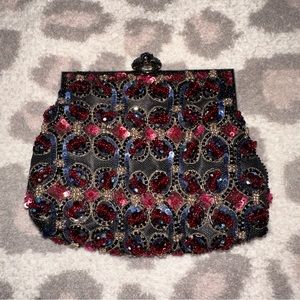 New red black sparkle evening bag Larisa Barrera